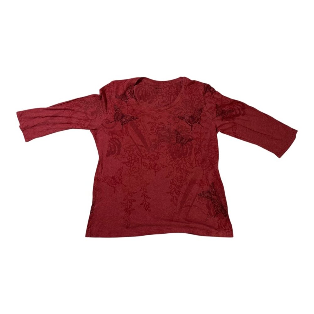 Sonoma Life + Style | Butterfly Floral Top | Size L
